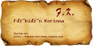 Fábián Korinna névjegykártya